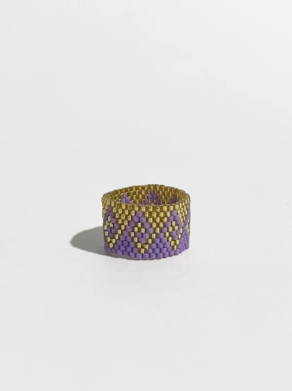 Anillo morado con dorado